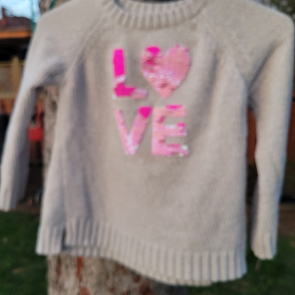 Girl's George Silver Size 6 Velour Ribbed Sequin Pullover Sweater - Picture 2 of 4